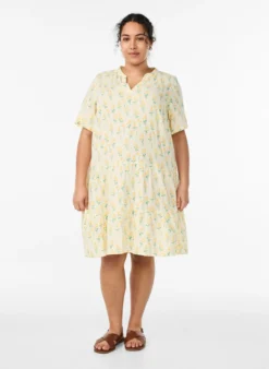 Kurzes A-Linien-Kleid aus Baumwollmusselin