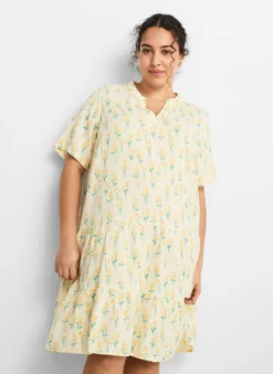 Kurzes A-Linien-Kleid aus Baumwollmusselin
