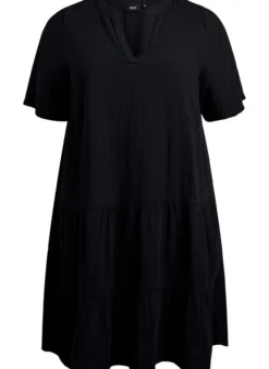 Kurzes A-Linien-Kleid aus Baumwollmusselin