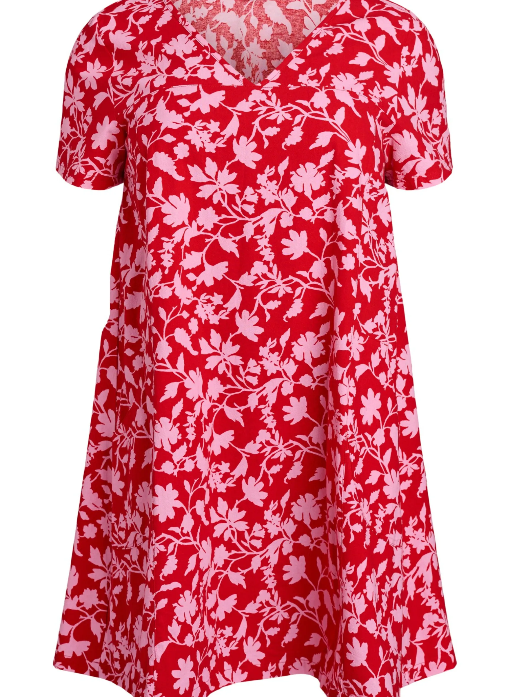 Kurzes A-Linien-Kleid mit floralem Print