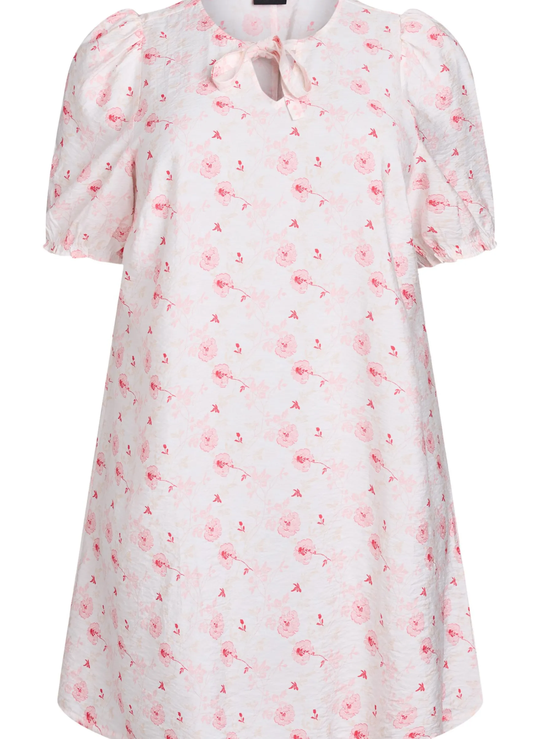 Kurzes A-Linien-Kleid mit geblümtem Print
