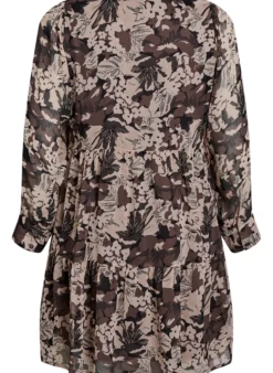 Kurzes A-Linien-Kleid mit geblümtem Print