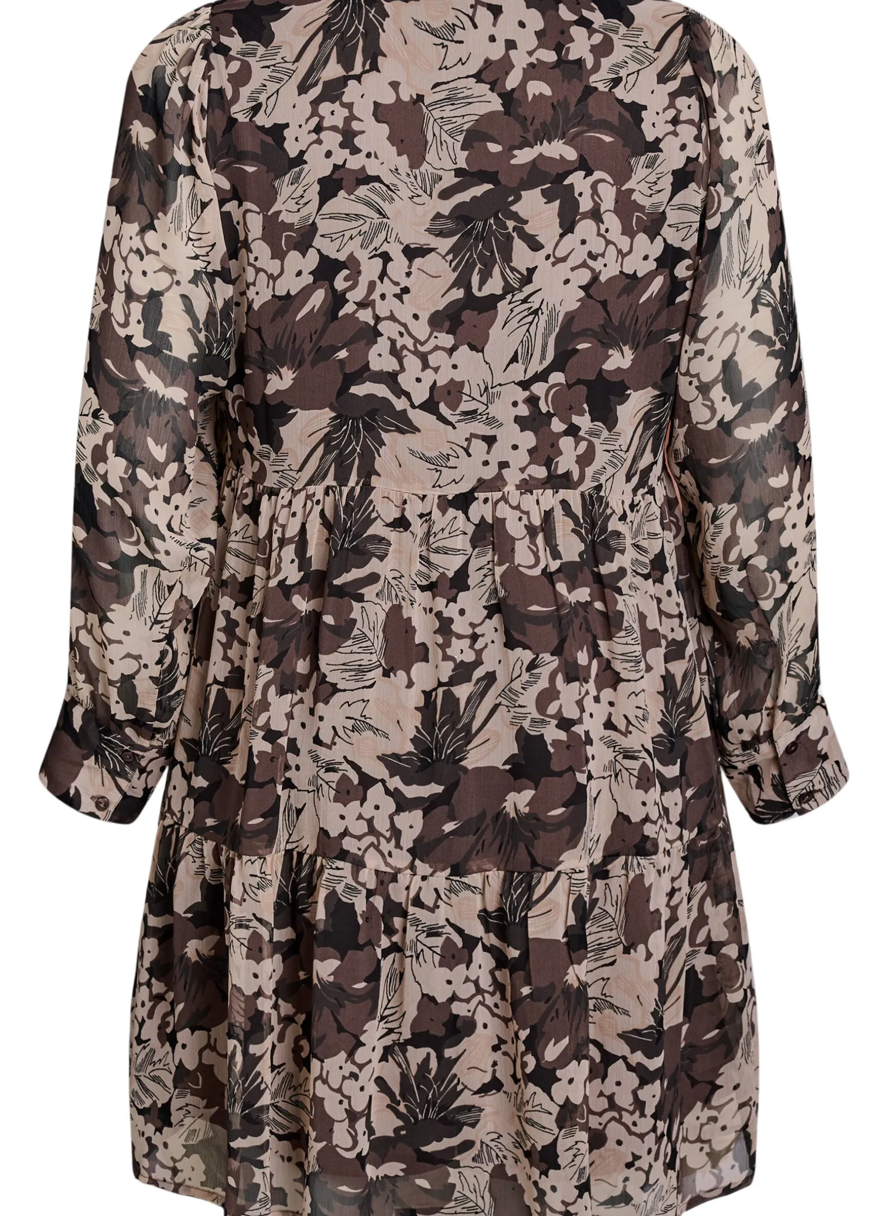 Kurzes A-Linien-Kleid mit geblümtem Print