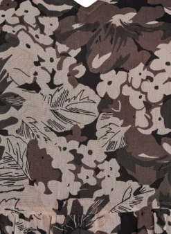 Kurzes A-Linien-Kleid mit geblümtem Print