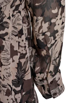 Kurzes A-Linien-Kleid mit geblümtem Print
