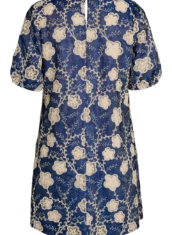 Kurzes A-Linien-Kleid mit Stickmuster