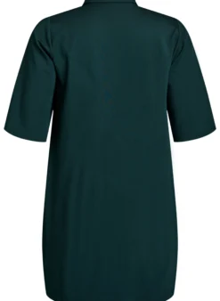 Kurzes Hemdblusenkleid aus Baumwolle mit 3/4-Ärmeln