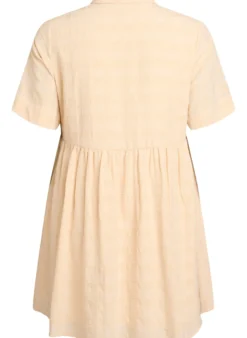 Kurzes Hemdblusenkleid mit Karomuster und 1/2-Ärmeln