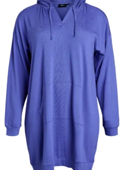 Kurzes Hoodie-Kleid mit Kängurutasche