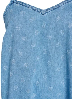 Kurzes Jeanskleid mit verstellbaren Trägern