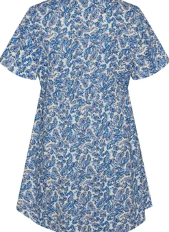 Kurzes Kleid aus Baumwolle mit Blumenprint