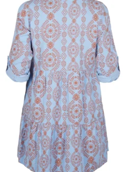 Kurzes Kleid aus gemustertem Baumwoll-Musselin
