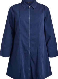 Kurzes Kleid aus Twill mit Reißverschluss