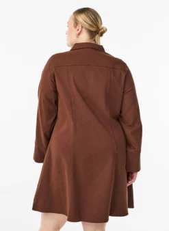 Kurzes Kleid aus Twill mit Reißverschluss