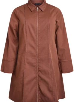 Kurzes Kleid aus Twill mit Reißverschluss