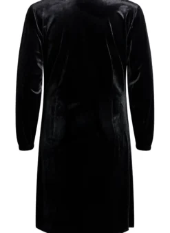 Kurzes Kleid aus Velours mit Wickeloptik