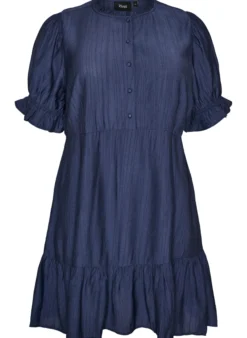 Kurzes Kleid aus Viskose mit Rüschendetails