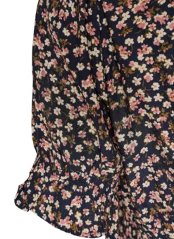 Kurzes Kleid aus Viskose mit Rüschendetails