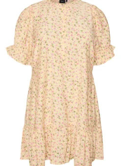 Kurzes Kleid aus Viskose mit Rüschendetails