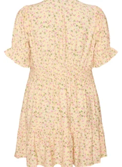 Kurzes Kleid aus Viskose mit Rüschendetails