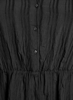 Kurzes Kleid mit gewebtem Ripp und Gummizug in der Taille