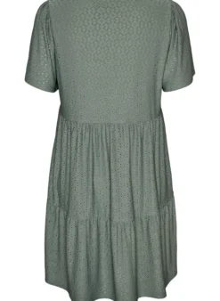 Kurzes Kleid mit Spitzenmuster und Lagenrock