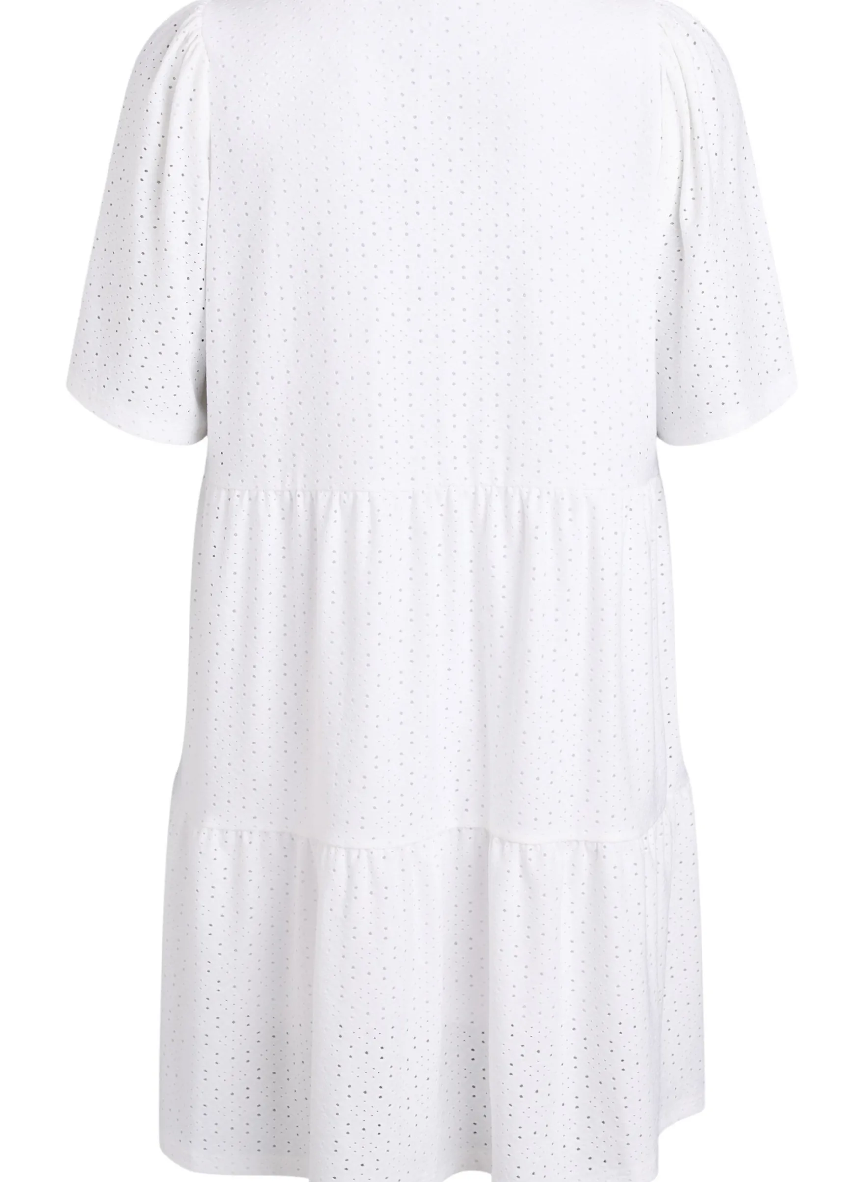 Kurzes Kleid mit Spitzenmuster und Lagenrock