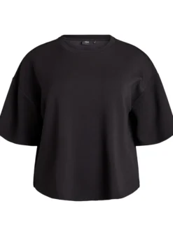 Kurzes Loose-Fit T-Shirt aus Modal-Mix
