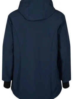 Kurze Softshell-Jacke mit abnehmbarer Kapuze
