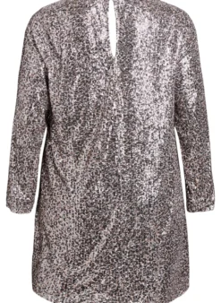 Kurzes Paillettenkleid mit langen Ärmeln