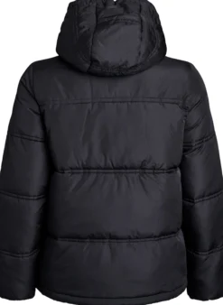 Kurze Steppjacke mit Kapuze und Zwei-Wege-Reißverschluss