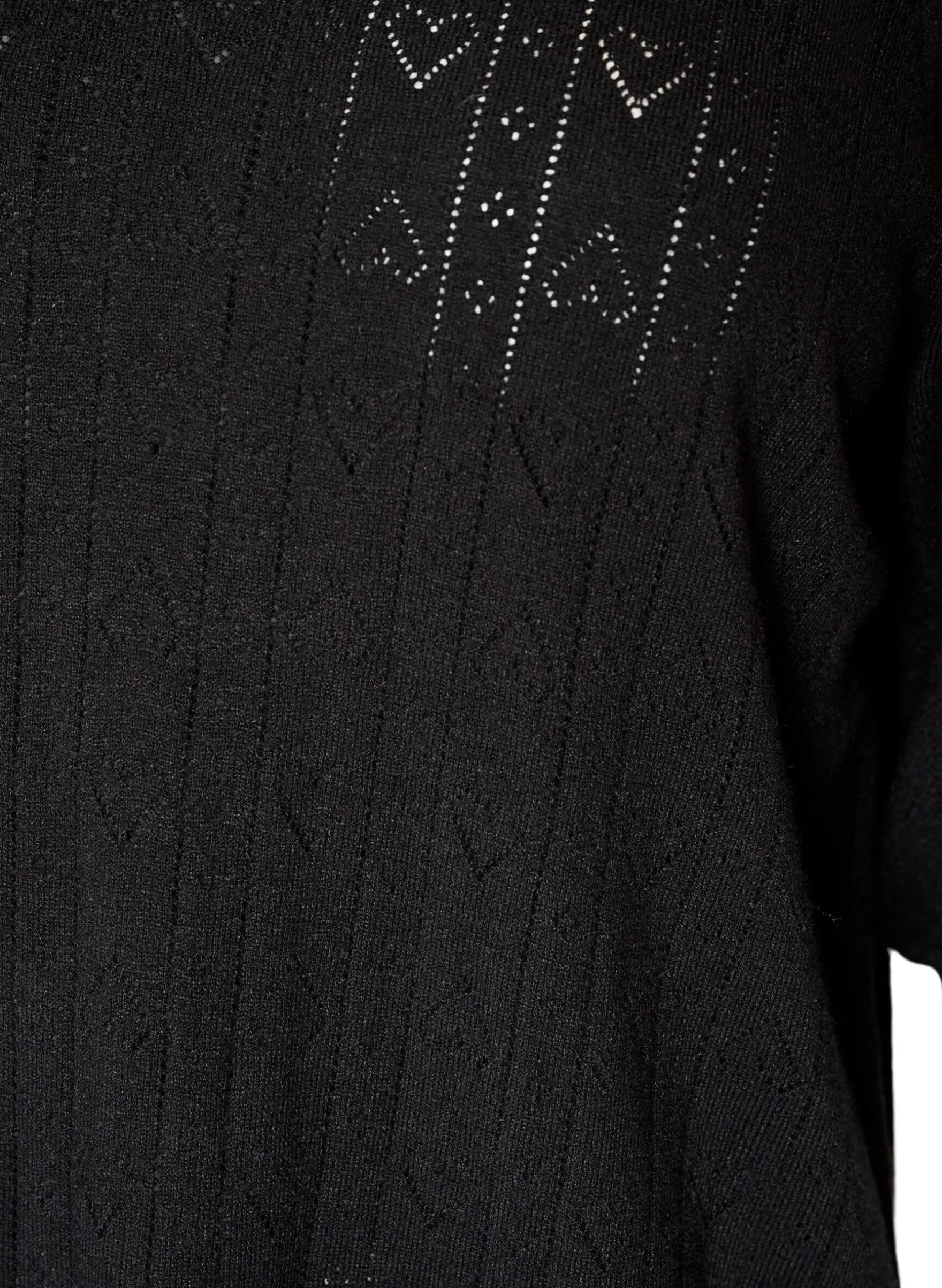 Kurzärmelige Bluse aus Strick mit Pointelle-Muster