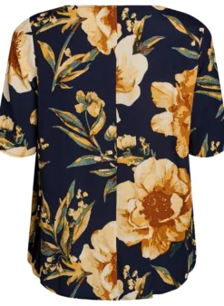 Kurzärmelige Bluse aus Viskose mit Print