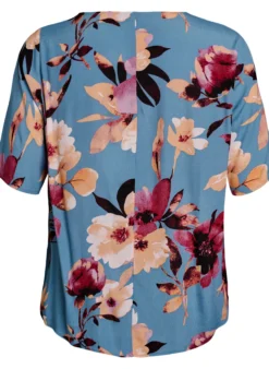 Kurzärmelige Bluse aus Viskose mit Print