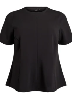 Kurzärmelige Bluse mit formgebenden Abnähern