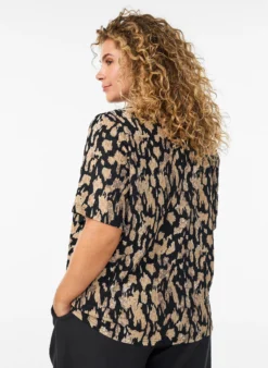 Kurzärmelige Bluse mit Muster