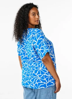 Kurzärmelige Bluse mit Rundhalsausschnitt