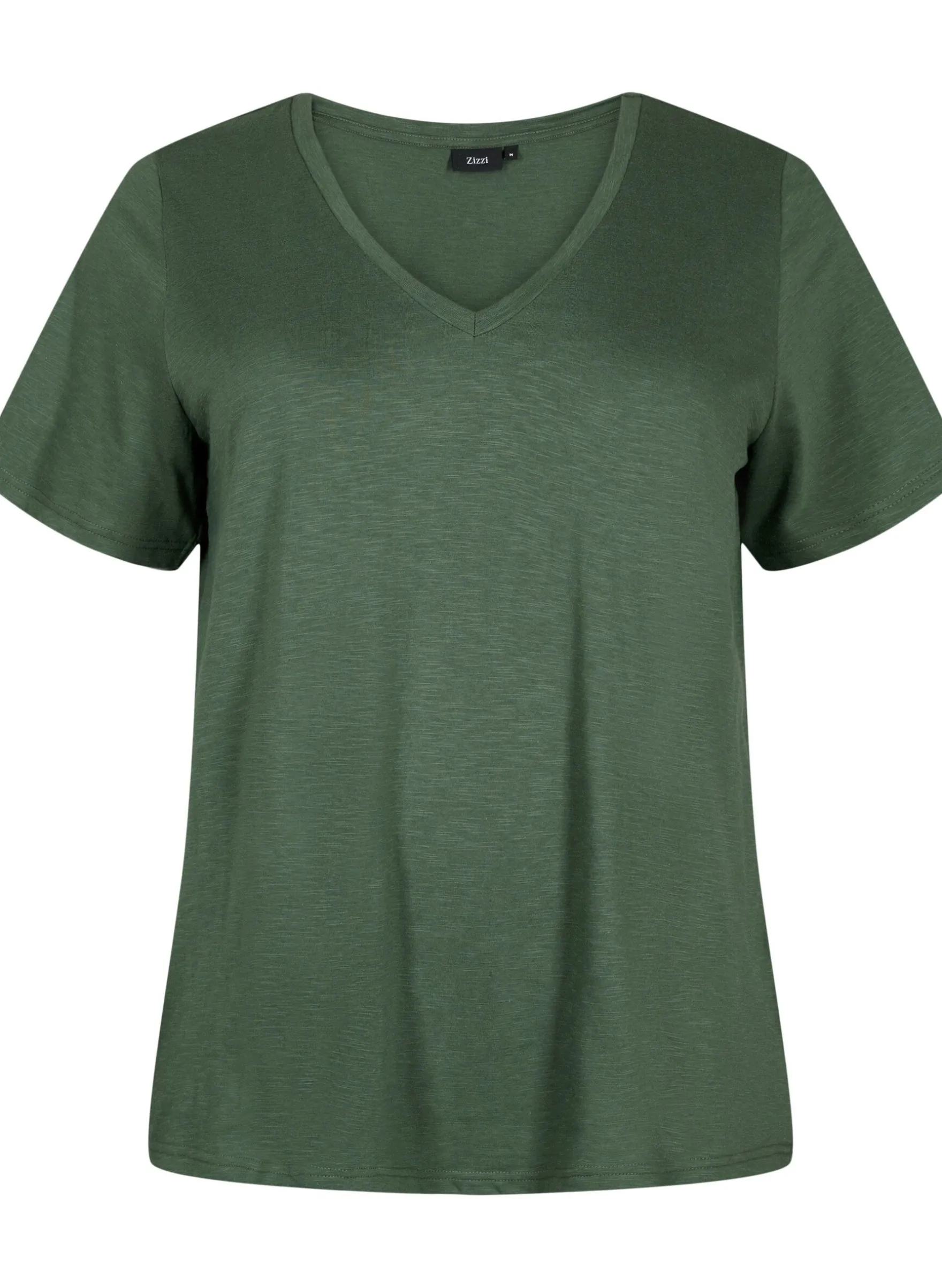 Kurzärmeliges Basic T-Shirt mit V-Ausschnitt
