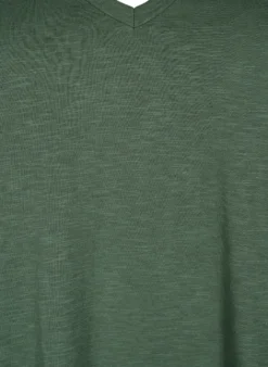 Kurzärmeliges Basic T-Shirt mit V-Ausschnitt