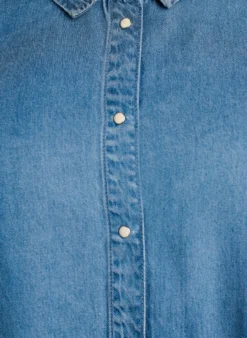 Kurzärmeliges Hemd aus Lyocell in Jeans-Optik