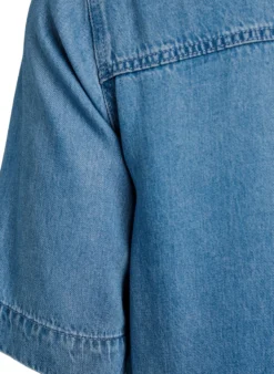 Kurzärmeliges Hemd aus Lyocell in Jeans-Optik