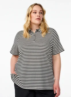 Kurzärmeliges Poloshirt mit Streifen