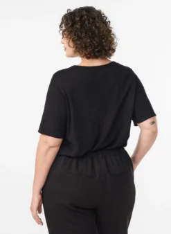 Kurzärmelige Strickbluse aus Viskose