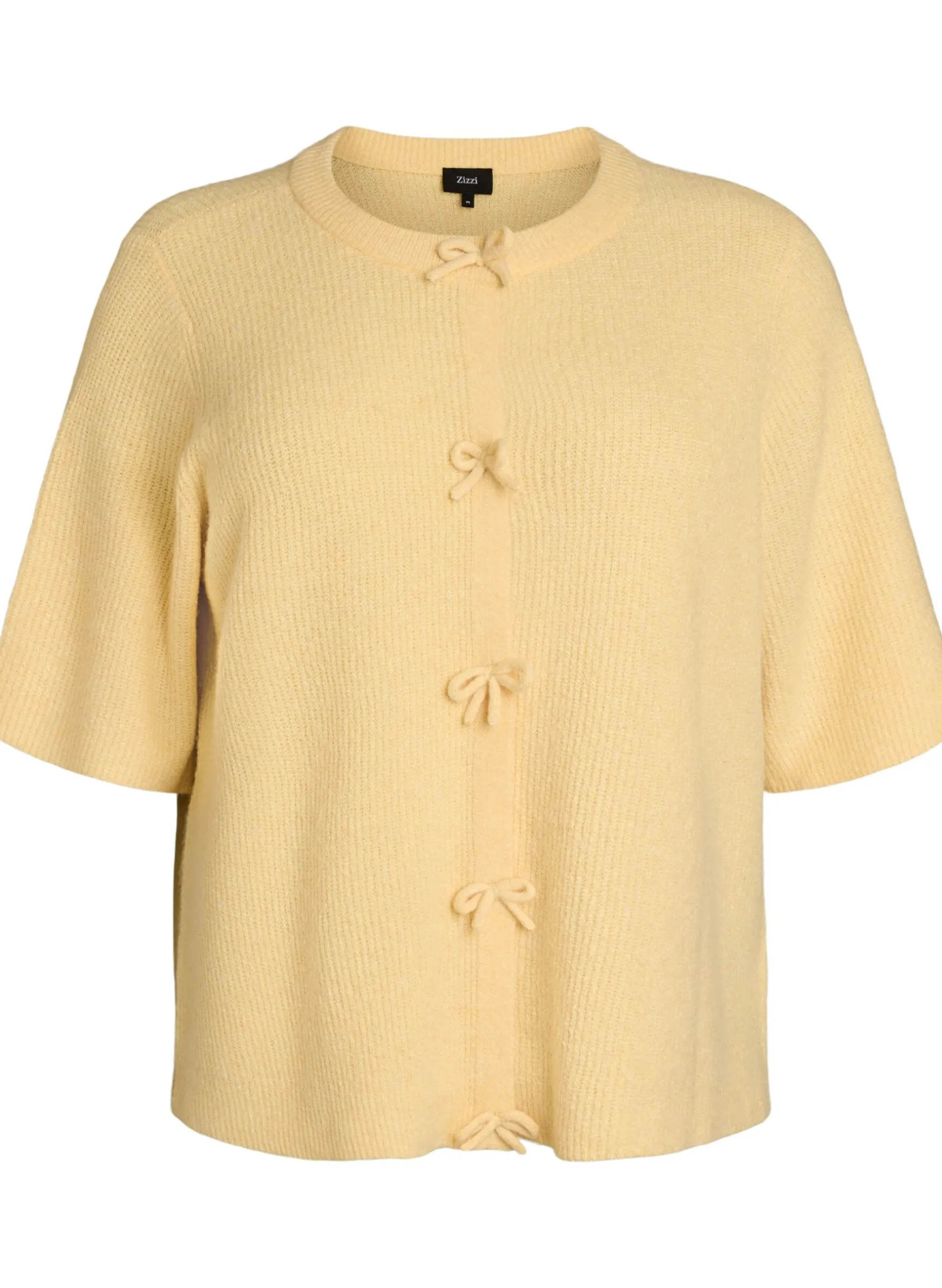 Kurzärmelige Strickjacke mit Schleifen