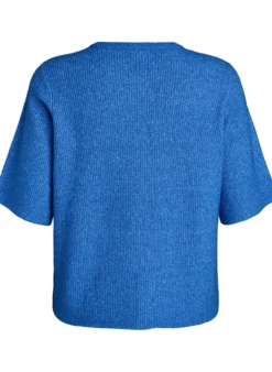 Kurzärmelige Strickjacke mit glänzenden Kugelknöpfen