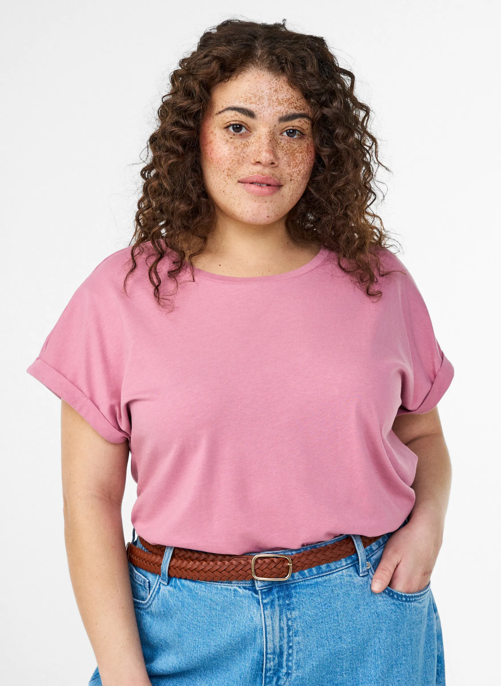 Kurzärmeliges T-Shirt aus Baumwollmischgewebe