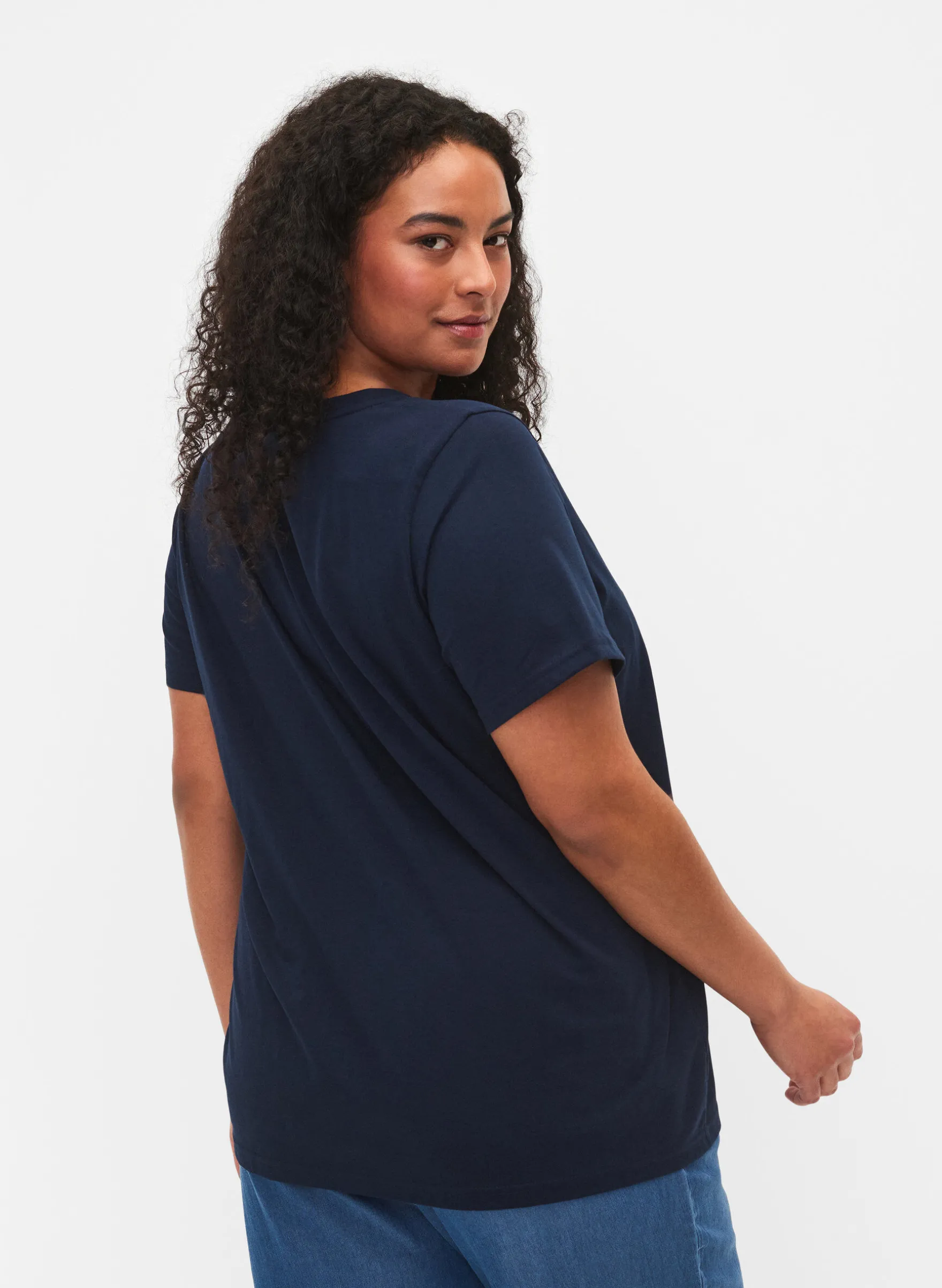 Kurzärmeliges T-Shirt mit V-Ausschnitt