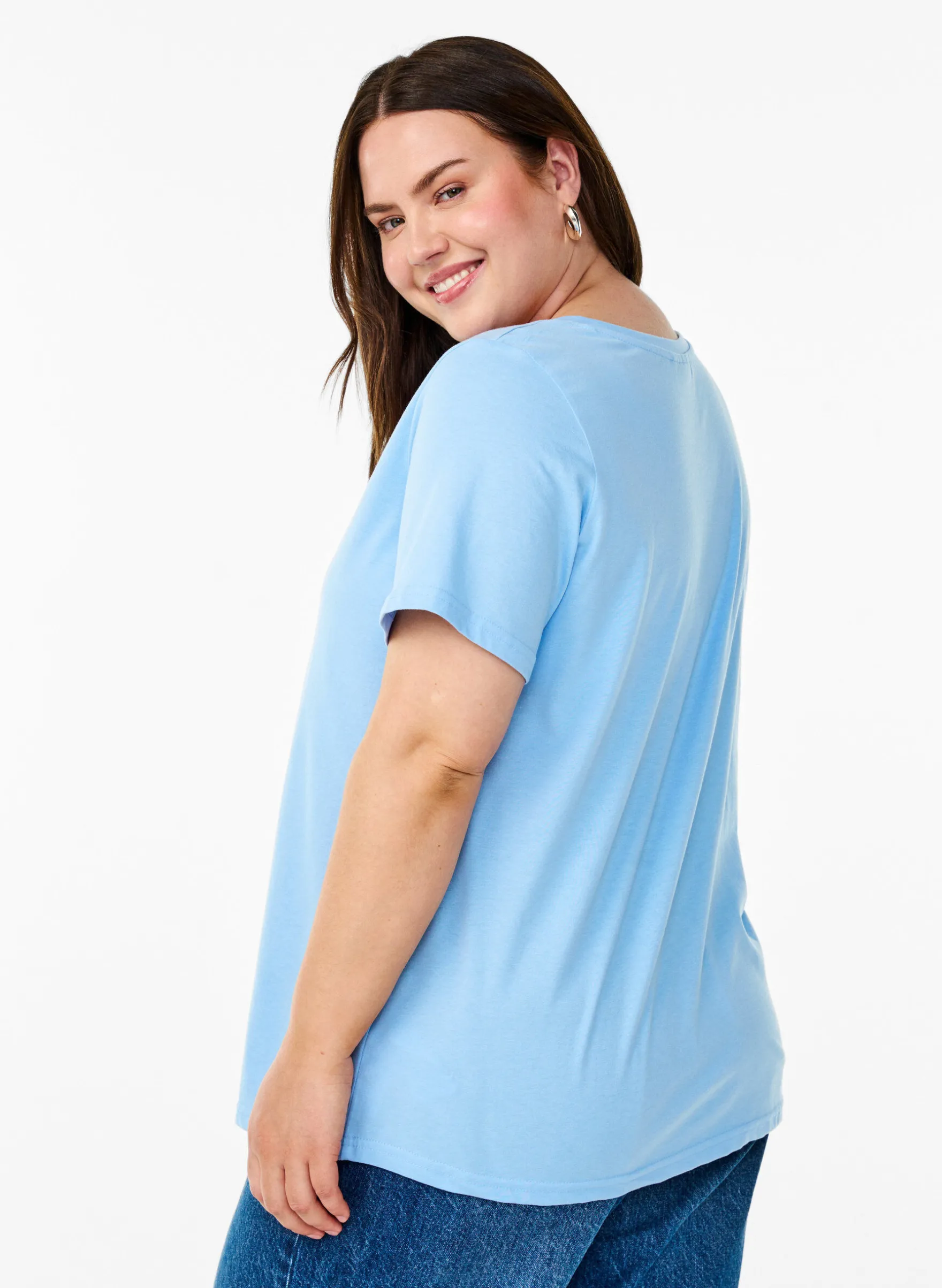Kurzärmeliges T-Shirt mit V-Ausschnitt