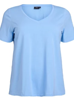 Kurzärmeliges T-Shirt mit V-Ausschnitt