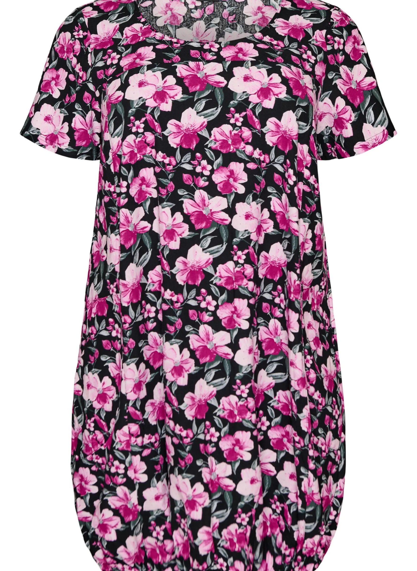 Kurzärmliges Baumwollkleid mit Aufdruck